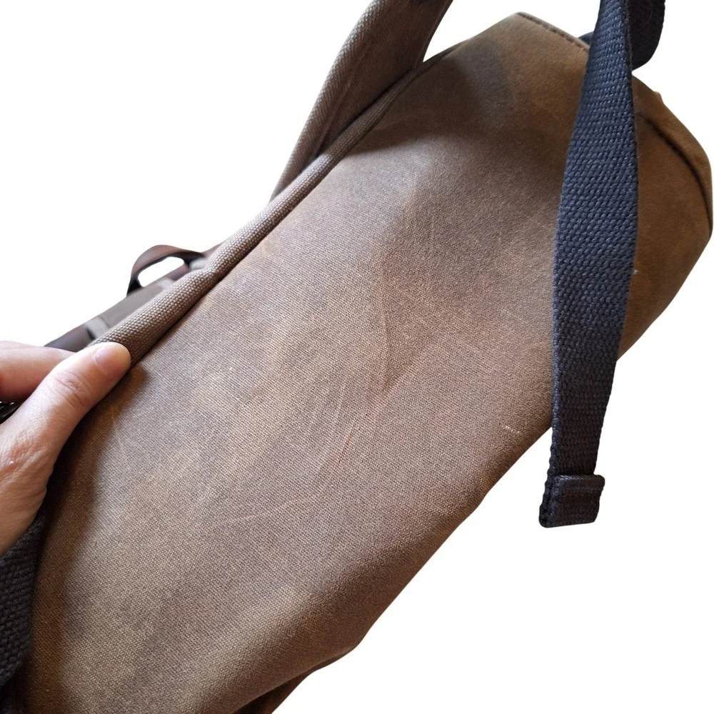 Waxed Canvas Leather Heavy Duty Rugged Backpack Rucksack Cargo Storage Hunting